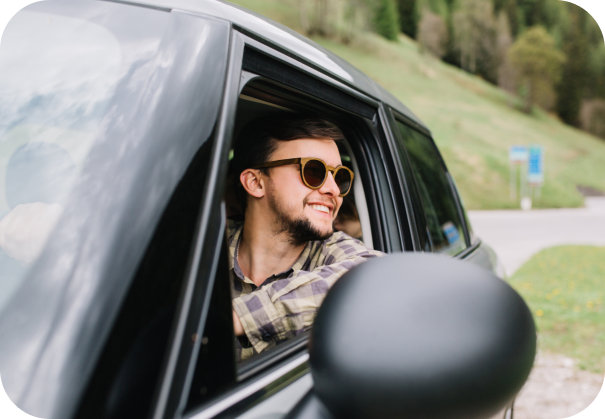 Man in car